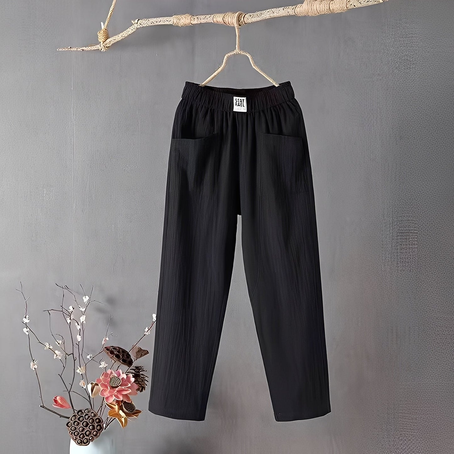 Elodie - Hose aus Baumwolle und Leinen für Damen