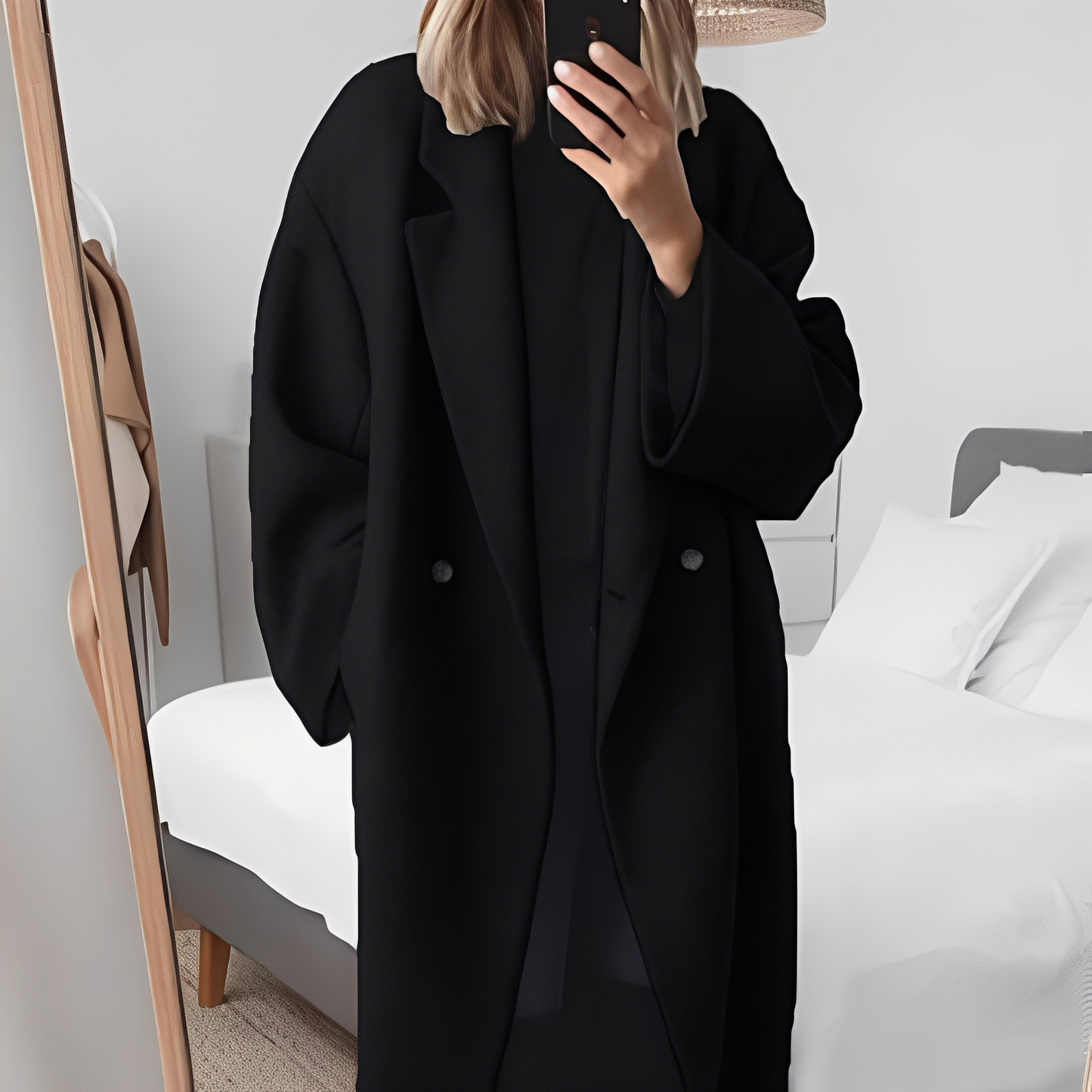 Eleanor - Damen-Wollmantel in langem, stilvollem und elegantem Design