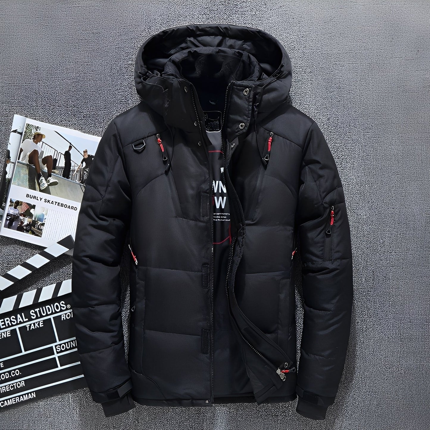 Damian - Moderne Herren-Kapuzenjacke mit vielen Taschen