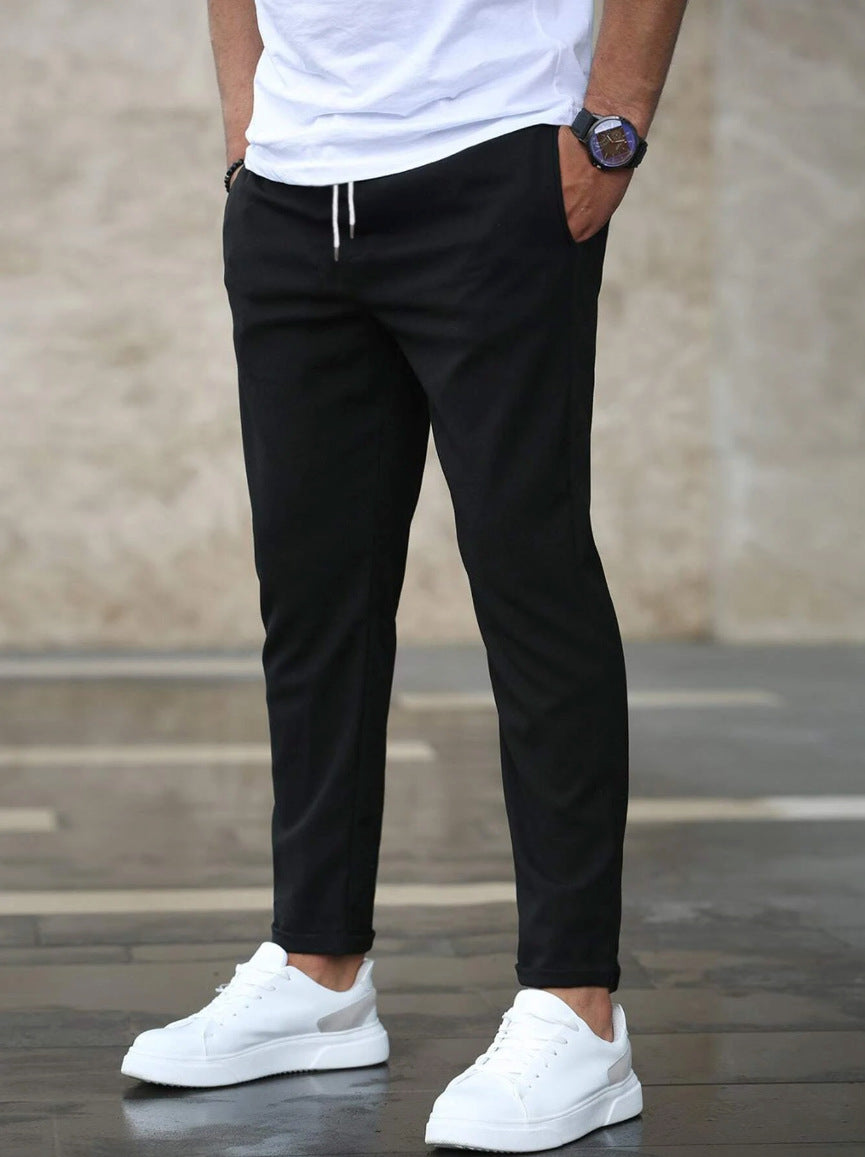 Allan - Komfortable Männerhose aus Stretch mit Kordelzug, schlankes Design