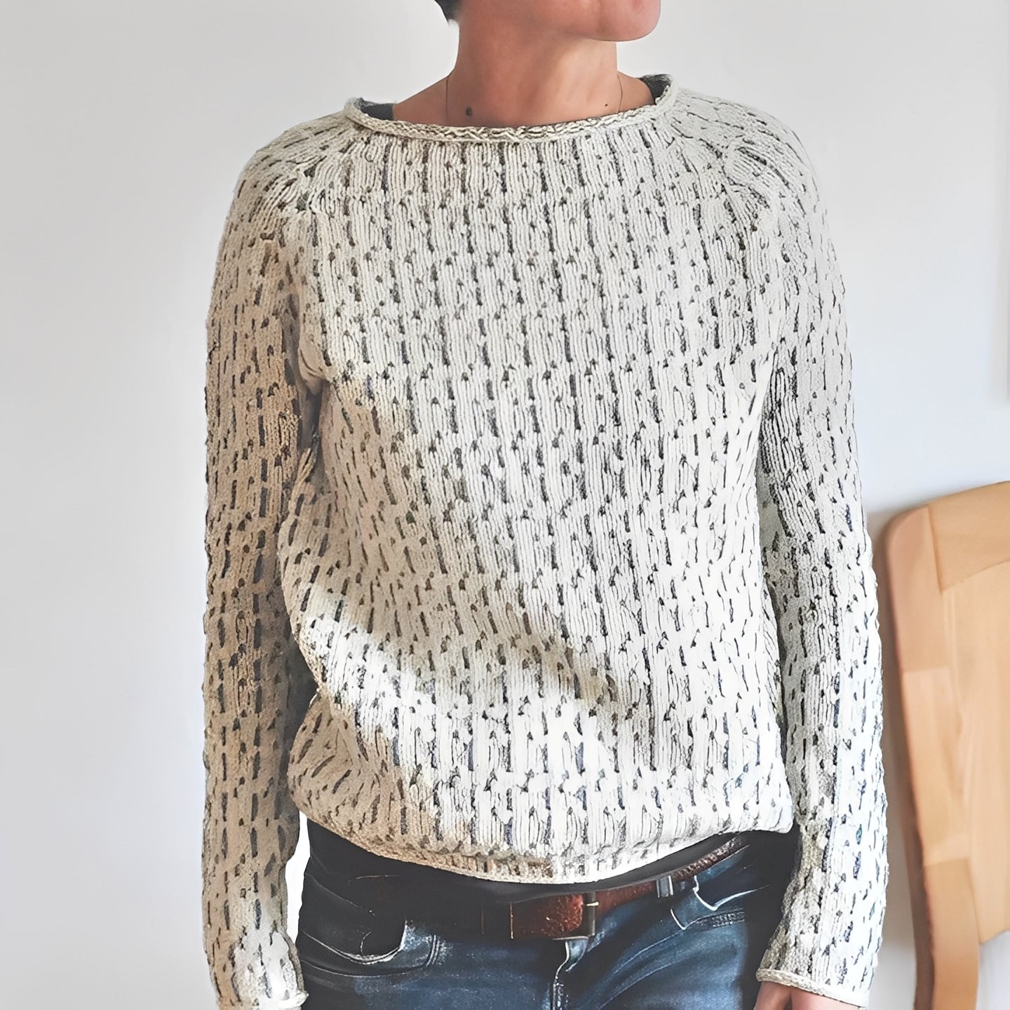 Lucrèce - Lockerer Strickpullover mit Bateau-Ausschnitt für Damen