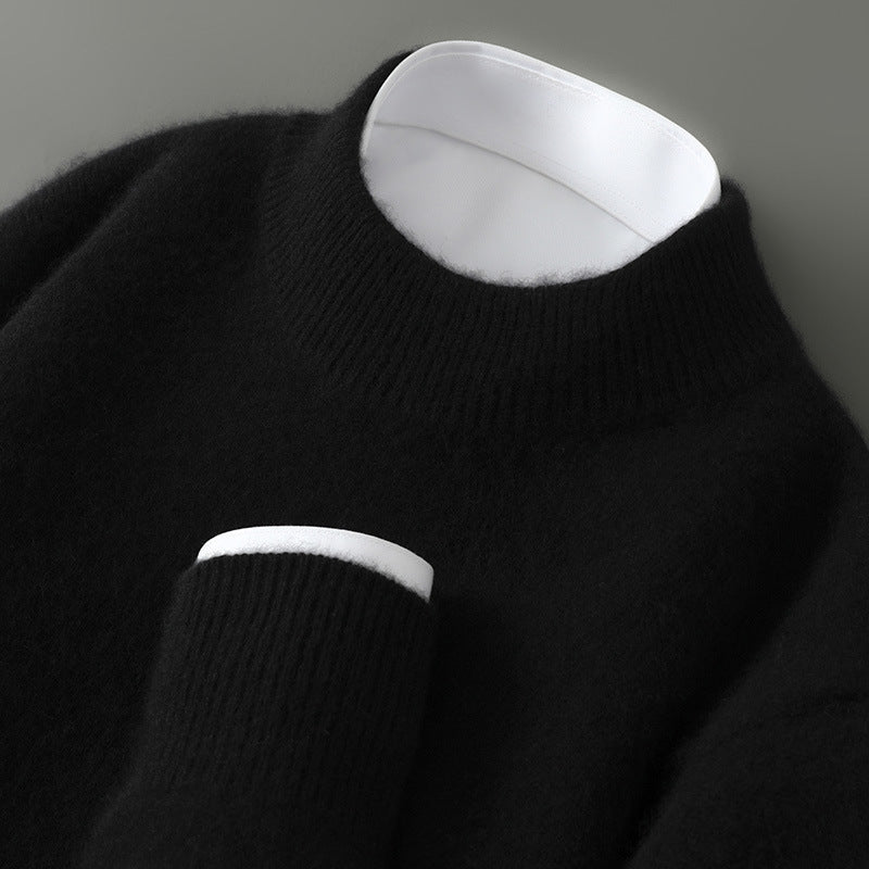 Wayne - Retro-Kaschmir-Strickpullover aus dickem Stoff für Herren