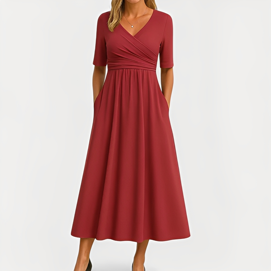 Maïka - Schickes Kleid mit V-Ausschnitt für Frauen