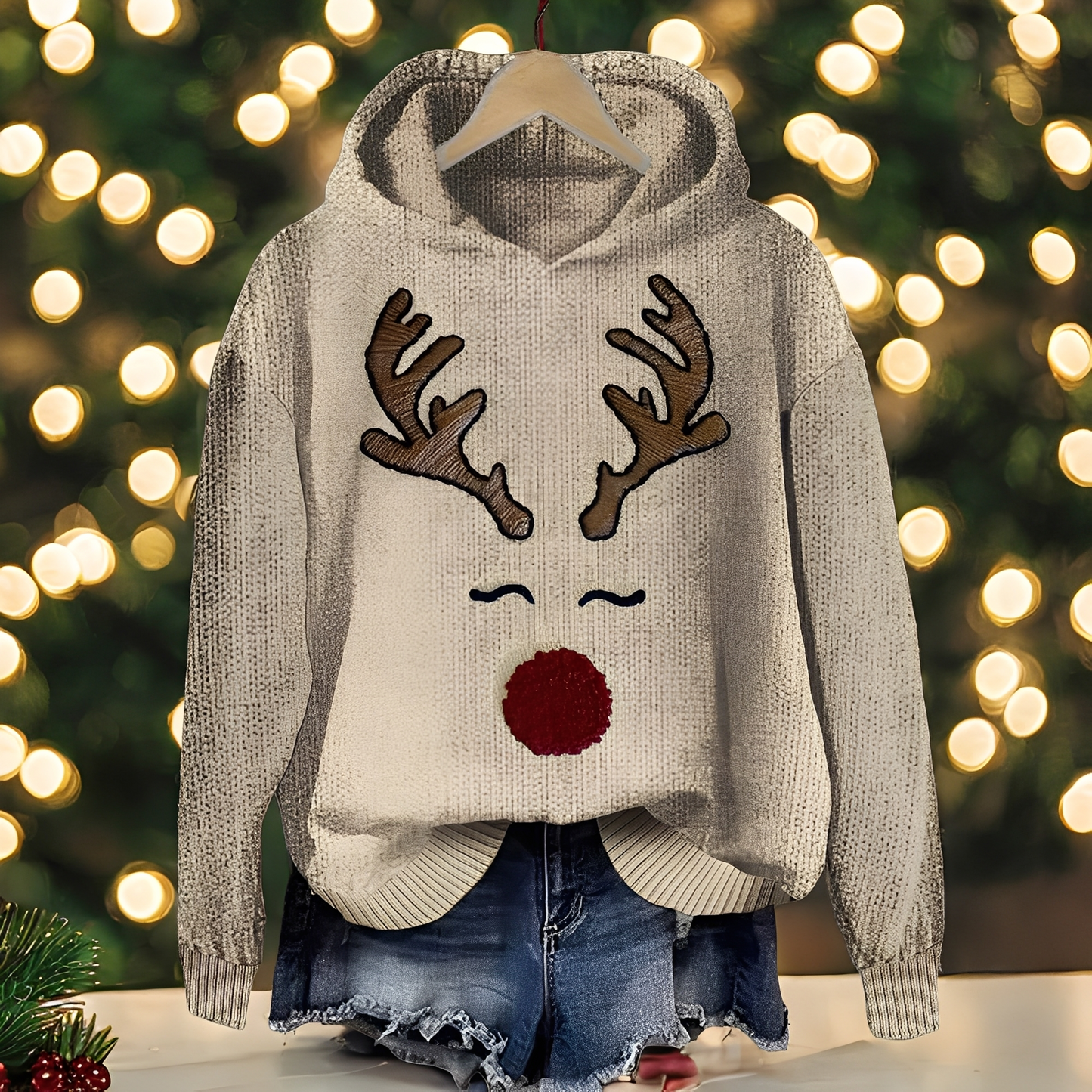 Liza - Stilvoller Damen-Weihnachts-Hoodie mit Aufdruck