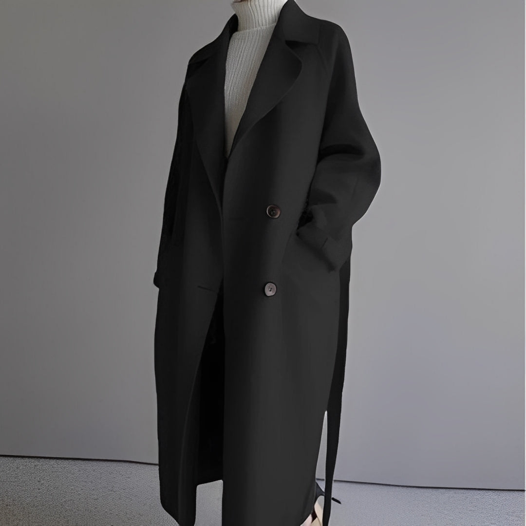 Rebekah - Stylischer, locker geschnittener Damen-Wollmantel