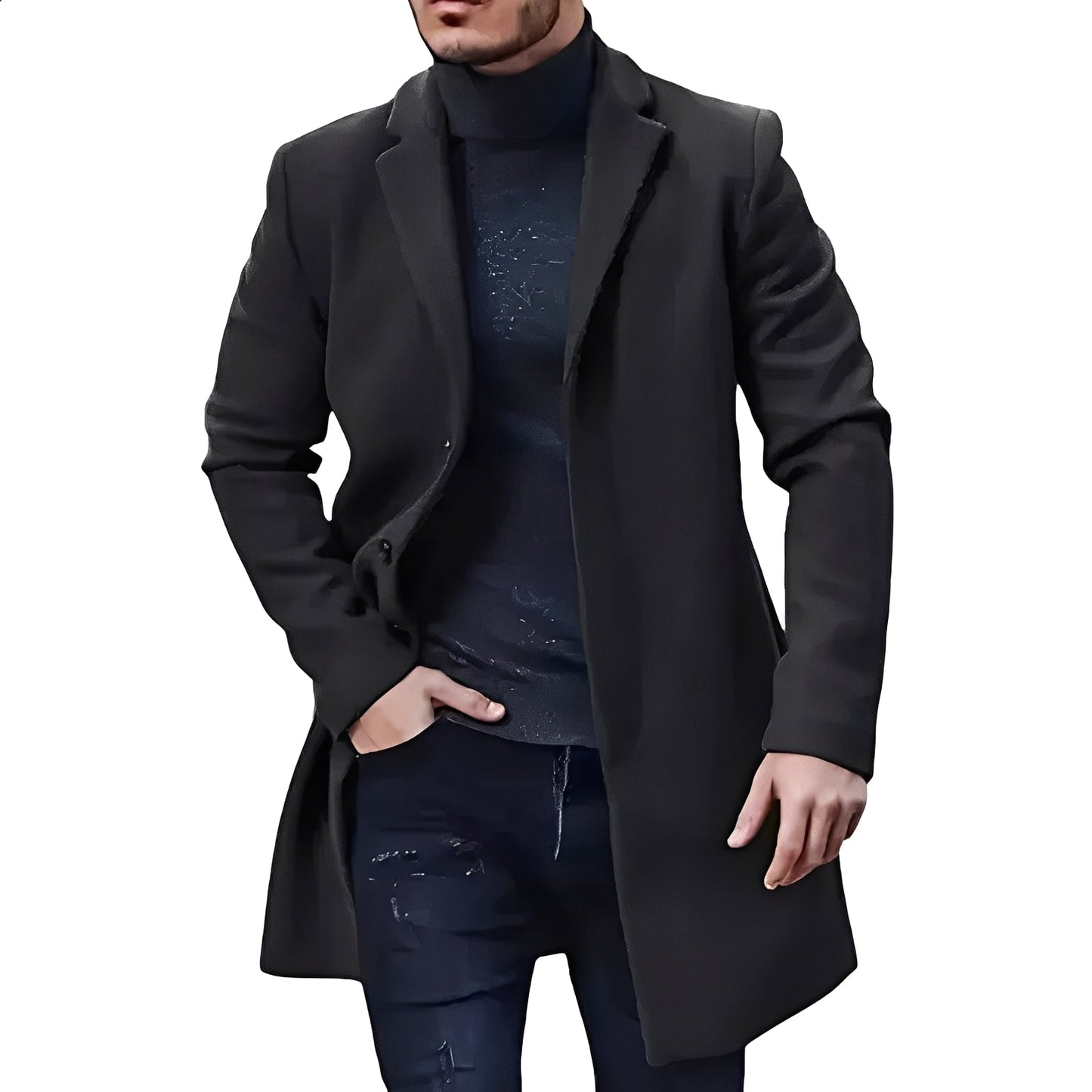 Denis - Stilvolle, tweedartige Jacke mittlerer Länge für Herren