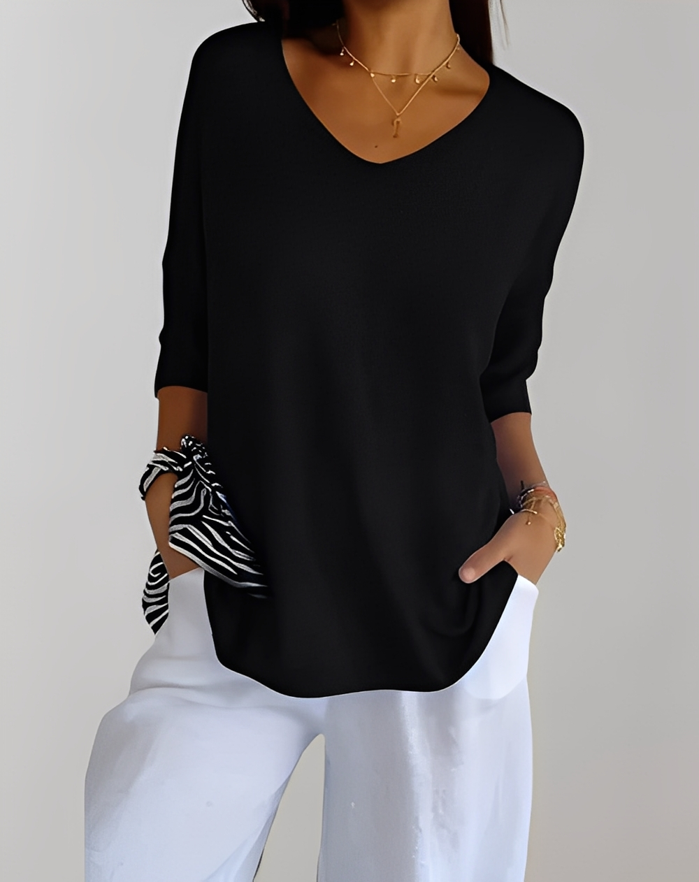 Jessé - Strickpullover mit V-Ausschnitt für Damen