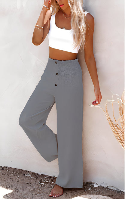 Aloïse - Hoch taillierte Leinenhose für Damen