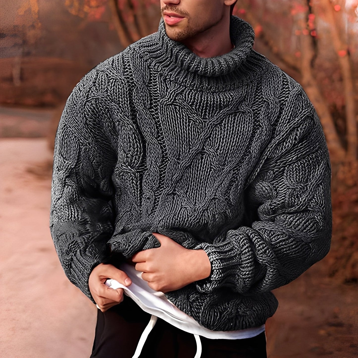 Adrian - Modischer Herrenpullover aus grobem Strick