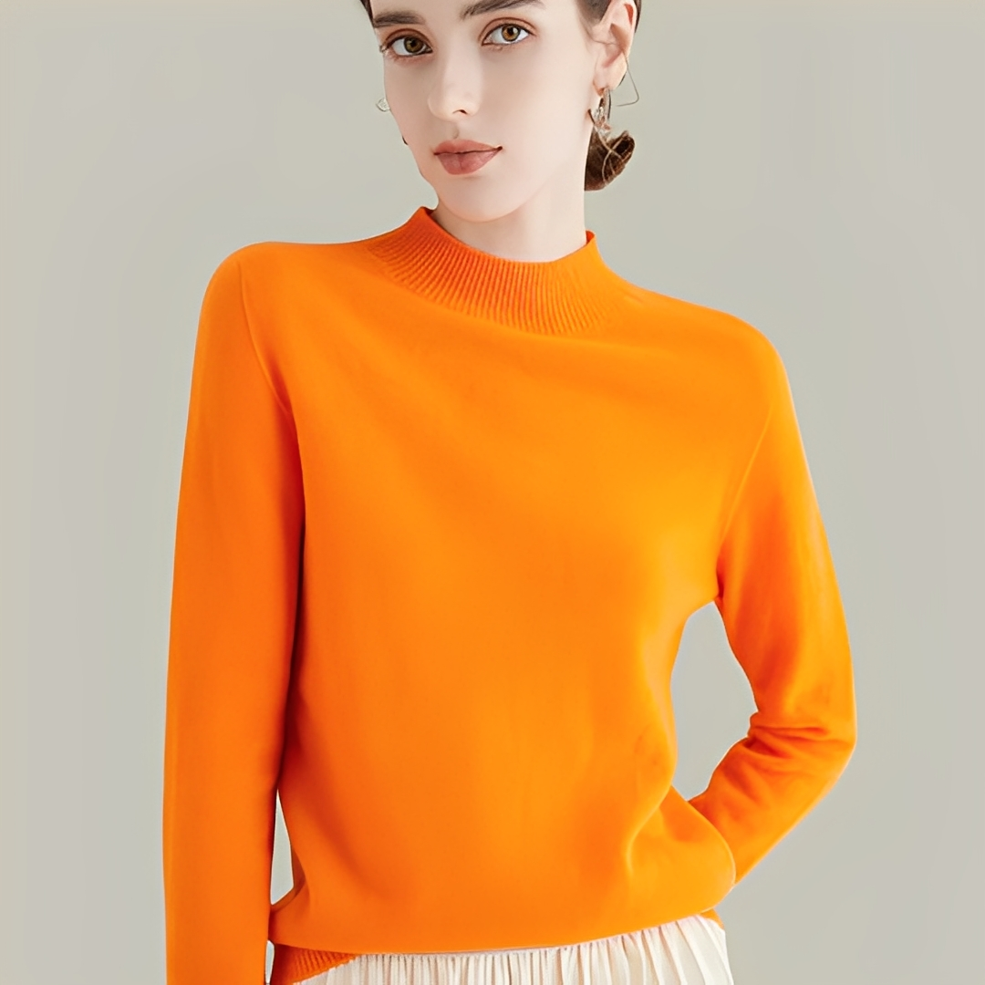 Martine - Pullover aus Wolle Slim Fit mit hohem Kragen für Frauen