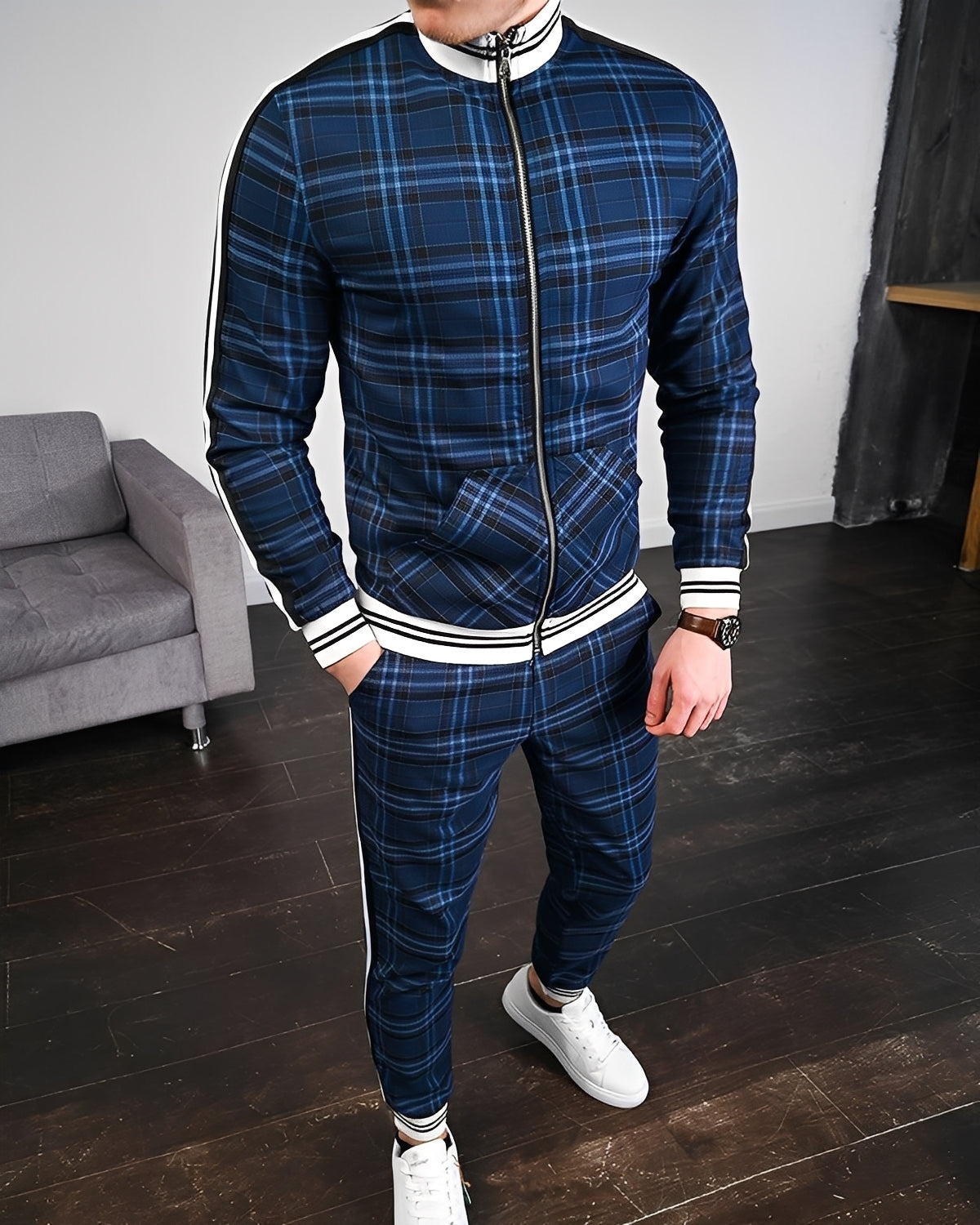 Neal - Eleganter karierter Herren-Sportanzug