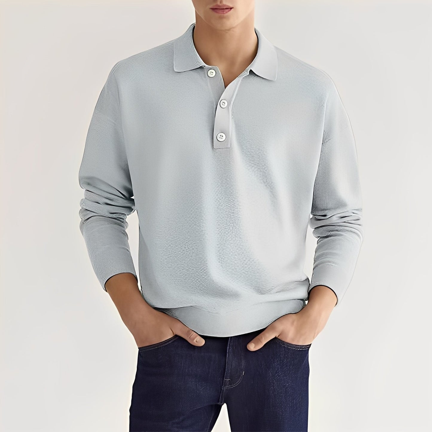 Carlton - Herren Langarm-Poloshirt im schlichten Stil
