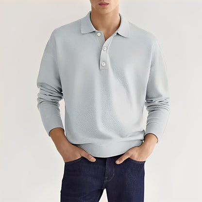 Carlton - Herren Langarm-Poloshirt im schlichten Stil
