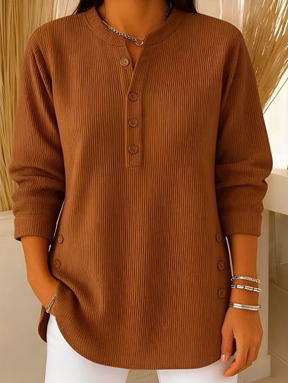 Jocelyn - Komfortabler Damen-Strickpullover mit Knöpfen