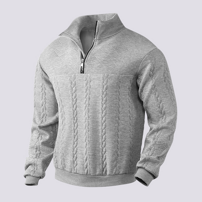 Benjamin - Moderner Herrenpullover mit Viertelreißverschluss