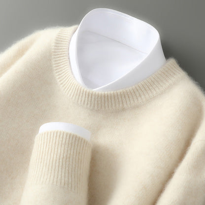 Wayne - Retro-Kaschmir-Strickpullover aus dickem Stoff für Herren