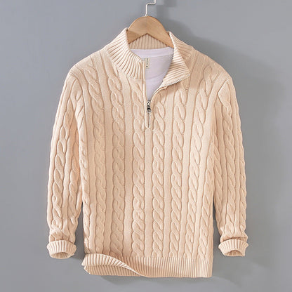Cayden - Stilvoller Herrenpullover mit halbem Reißverschluss