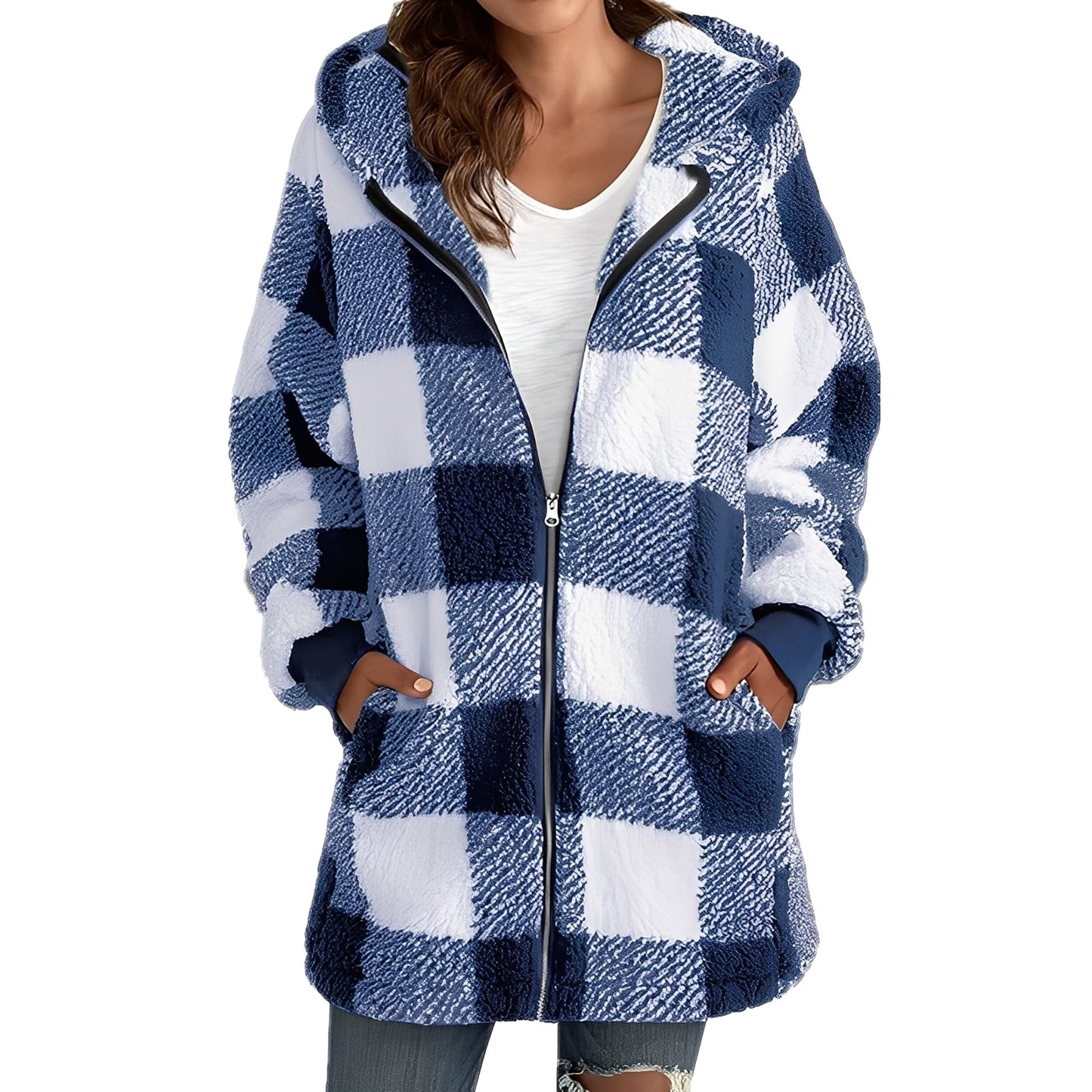 Desirae - Eleganter Damen-Hoodie mit Karomuster