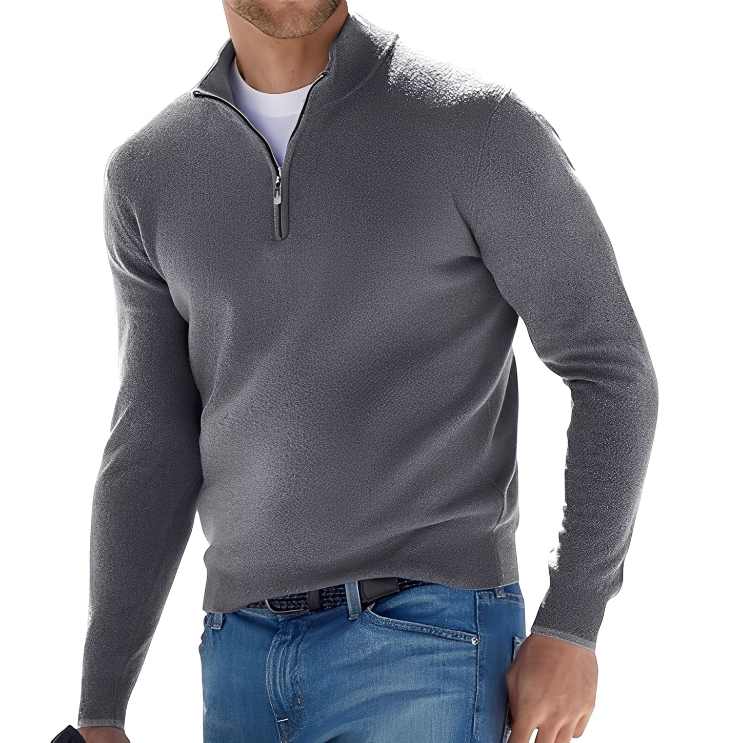 Ralph – Bequemer Herren-Kaschmirpullover mit Reißverschluss