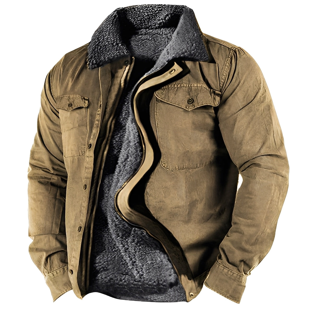 Hubert - Herrenjacke im klassischen Stil mit Sherpa-Futter