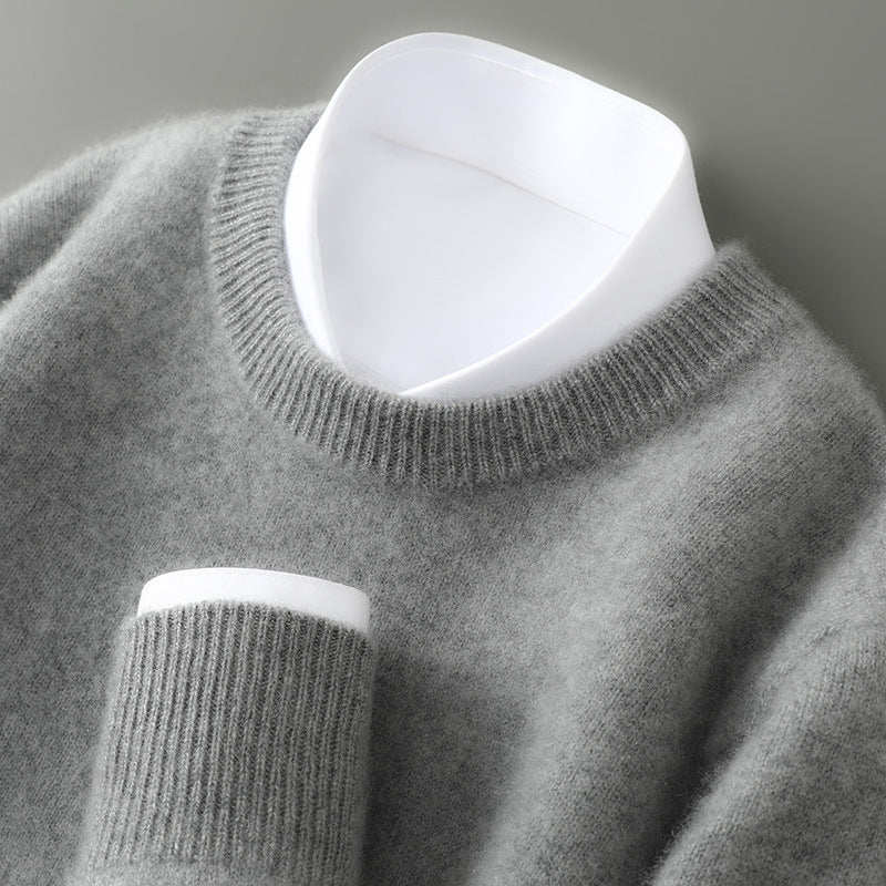 Wayne - Retro-Kaschmir-Strickpullover aus dickem Stoff für Herren