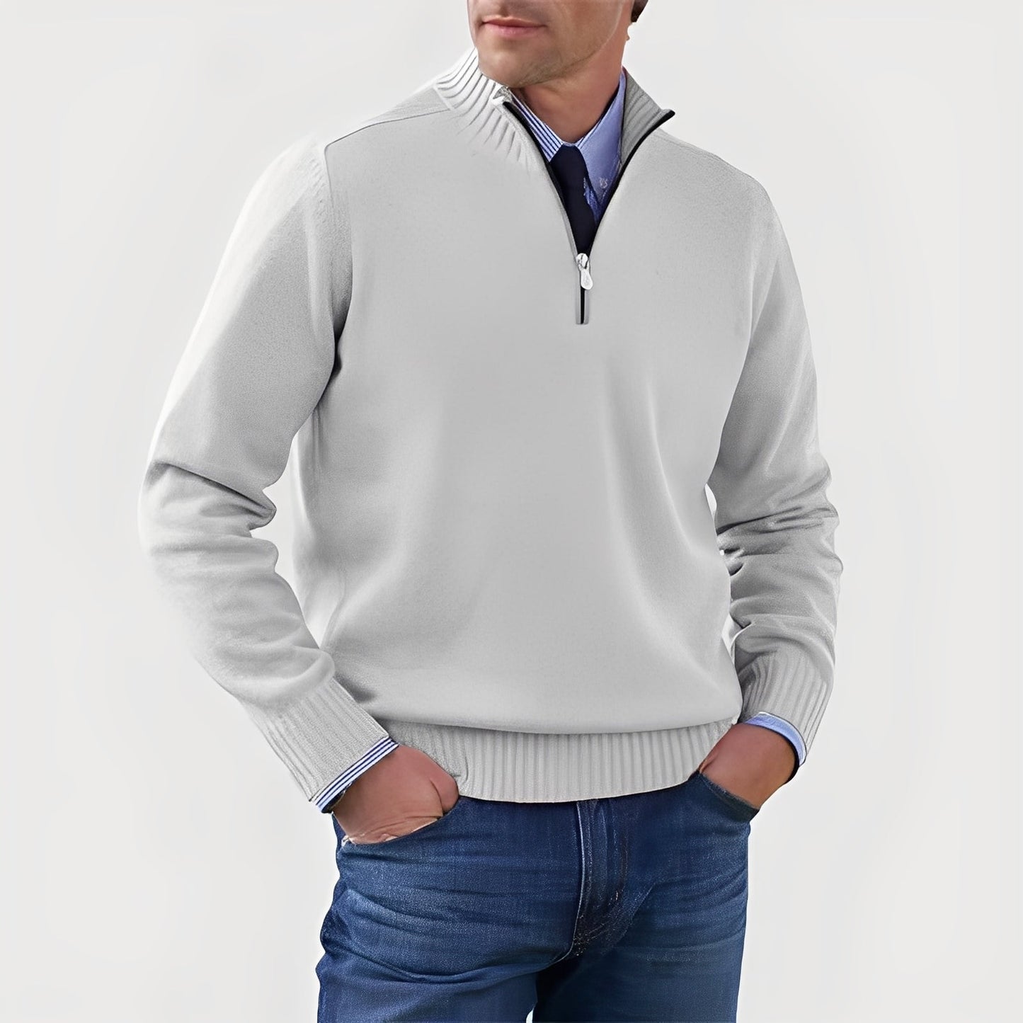 Nolan - Bequemer Herrenpullover mit Reißverschluss