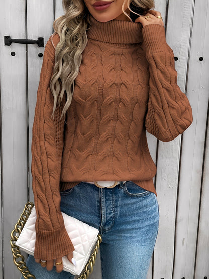 Amélie - Warmer Baumwollrollkragenpullover für Frauen