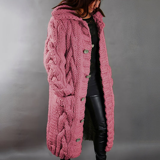 Arielle - Eleganter und leger geschnittener langer Wollcardigan für Damen