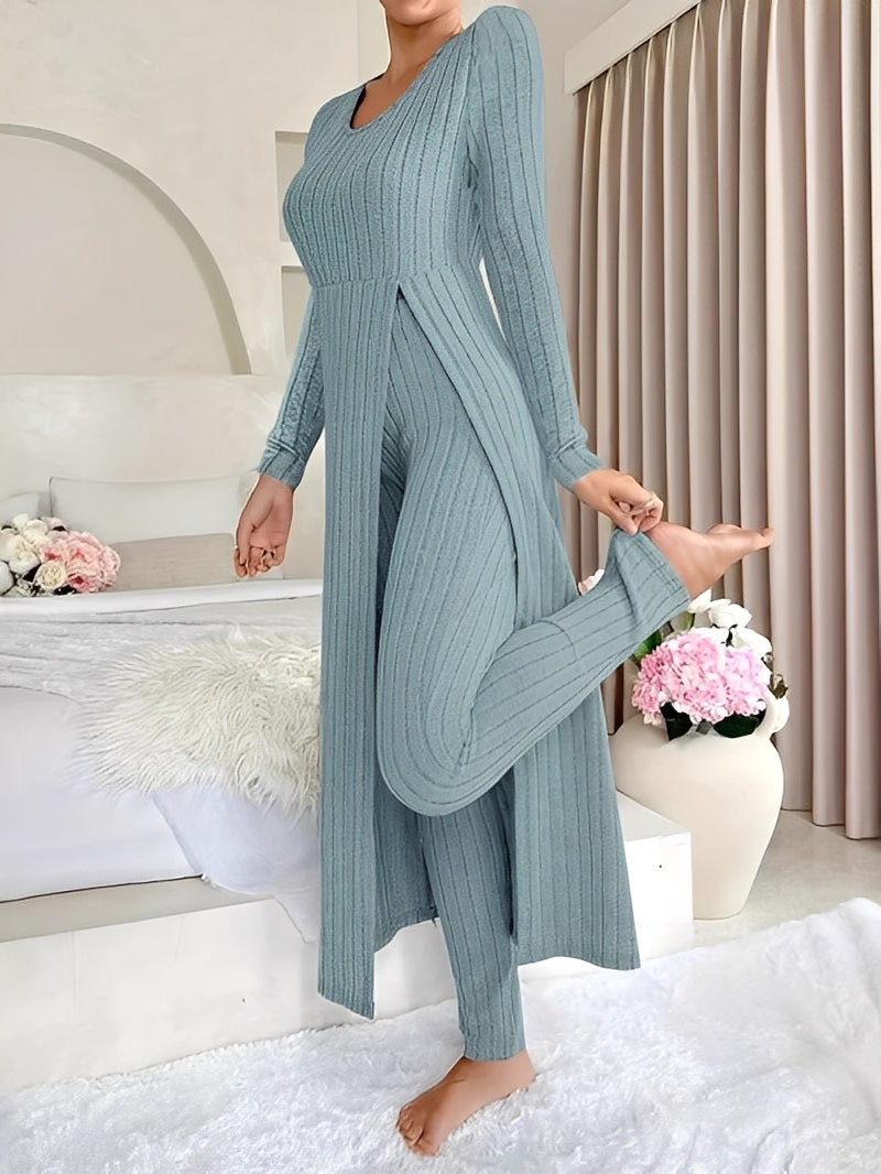 Lisabet - Elegantes Damen-Set aus weichem Rippgewebe