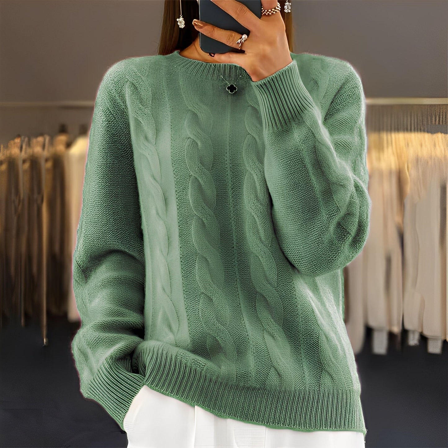 Theresa - Komfortabler klassischer Damen-Wollpullover