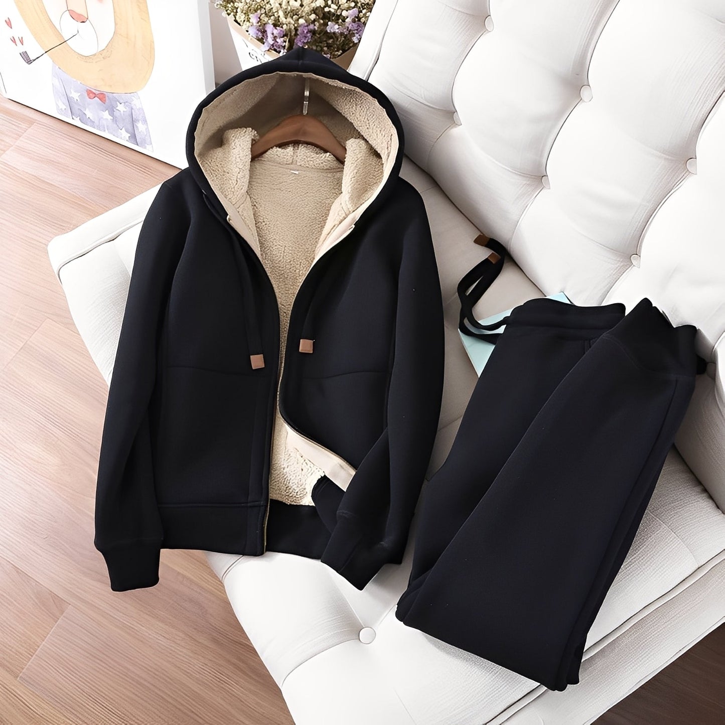 Nadine - Kapuzenpullover und Winterjogginghose Set