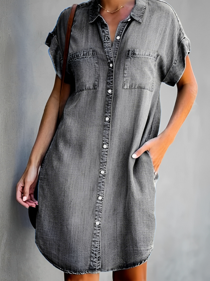 Mabel - Elegantes Jeanskleid mit Knopfleiste für Damen