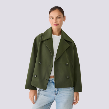Bethney - Elegante kurze Wolljacke mit Reverskragen für Damen
