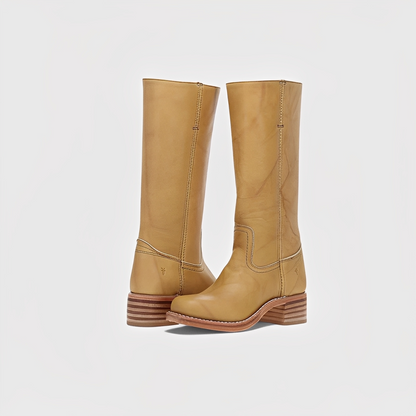 Lauryne - Damen hohe Lederstiefel mit Absatz