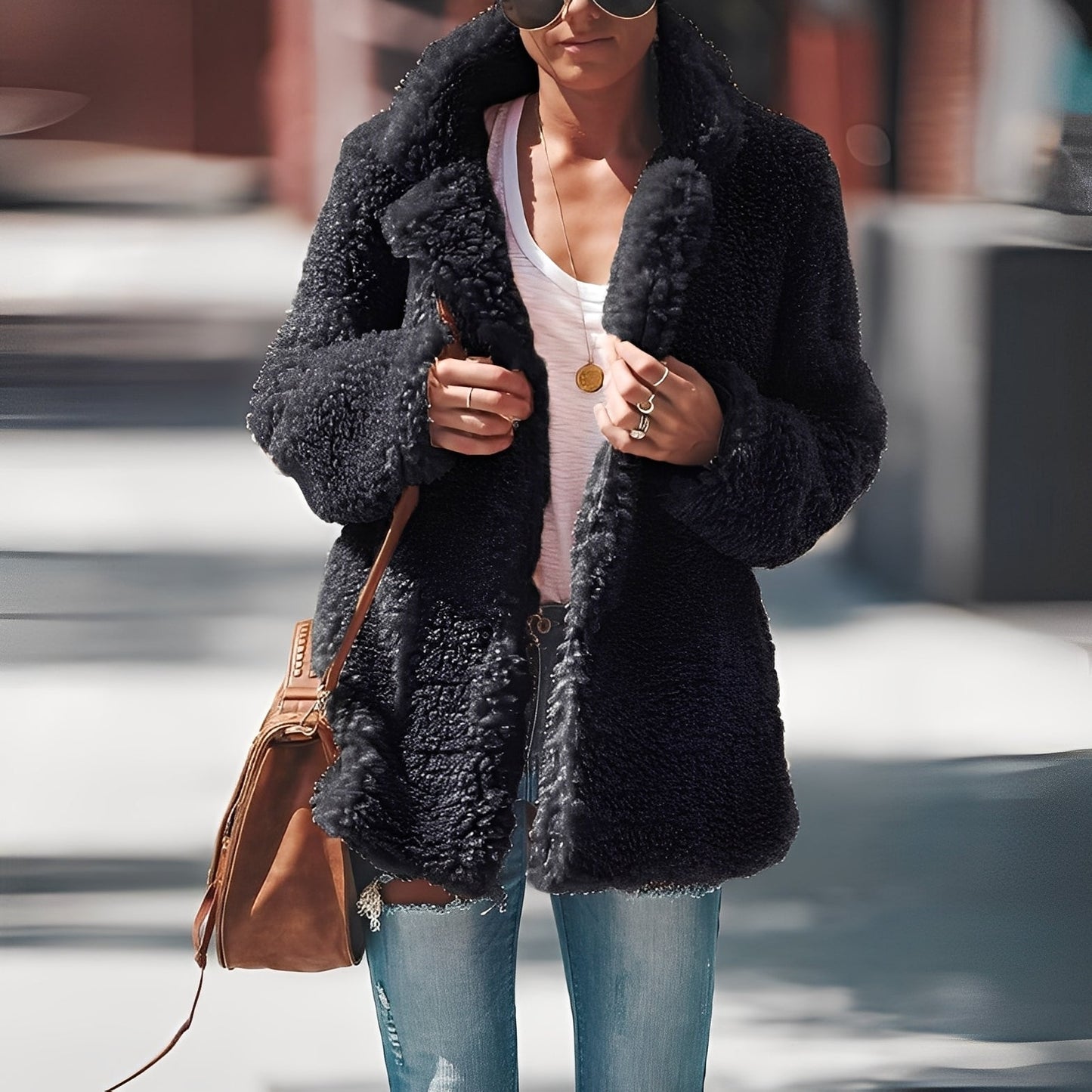Catharine - Modische, dicke Fleecejacke für Damen