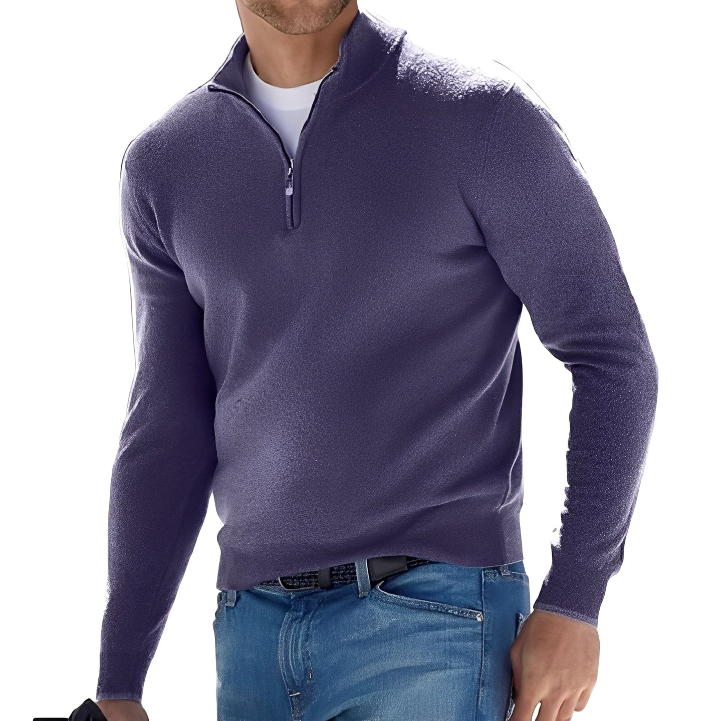 Ralph – Bequemer Herren-Kaschmirpullover mit Reißverschluss