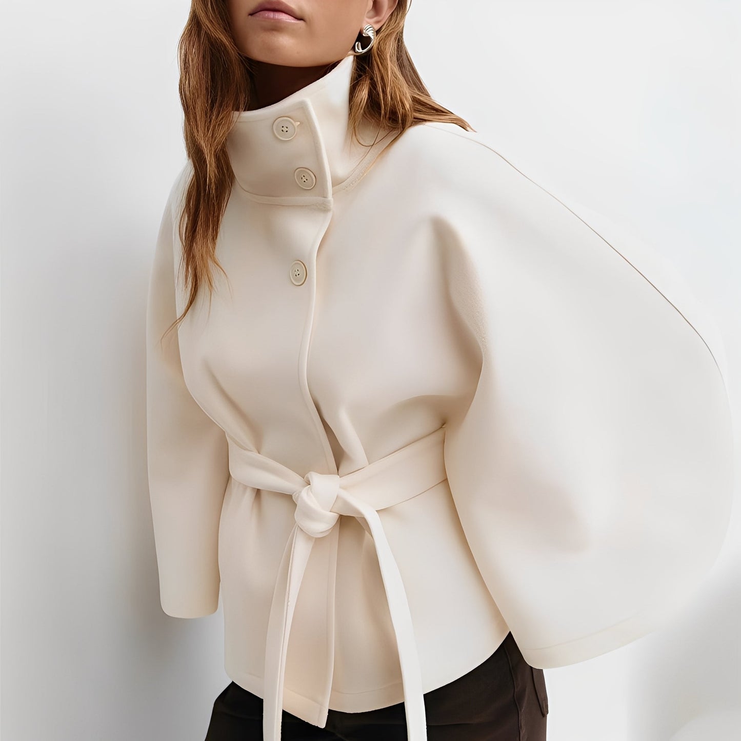 Carine - Wickeljacke mit hohem Kragen für Damen