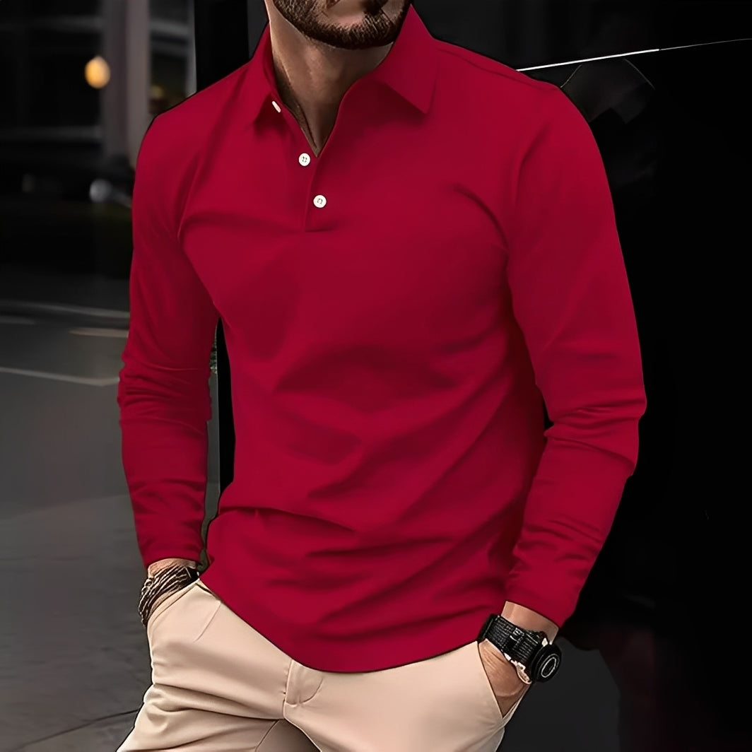Stephen - Komfortables Langarm-Poloshirt für Herren