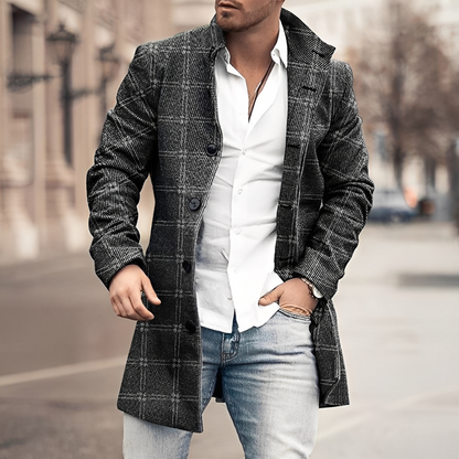 Louison - Langer eleganter Mantel mit Knöpfen für Herren