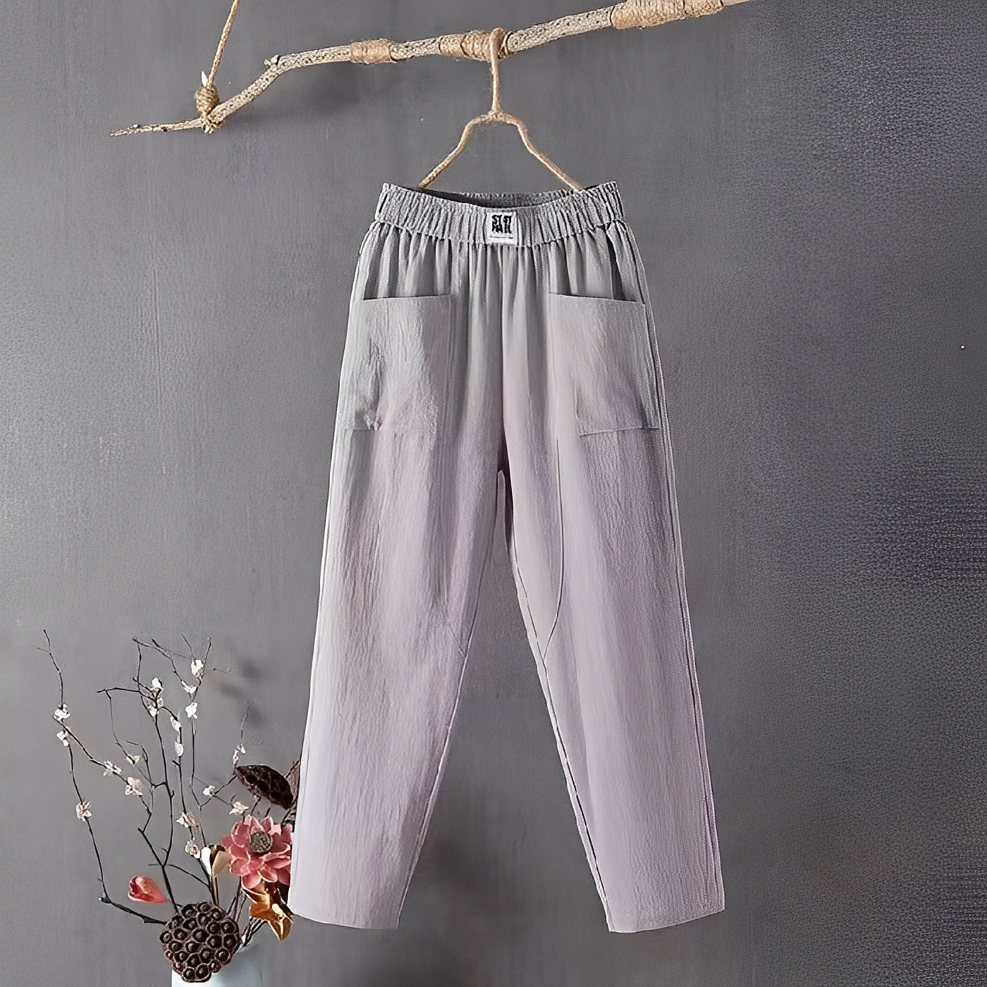 Elodie - Hose aus Baumwolle und Leinen für Damen