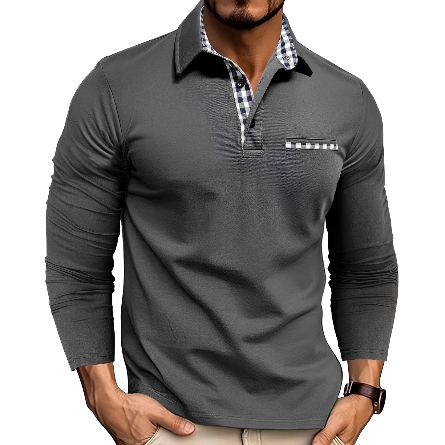 Gerald - Elegantes Langarm-Polo für Herren