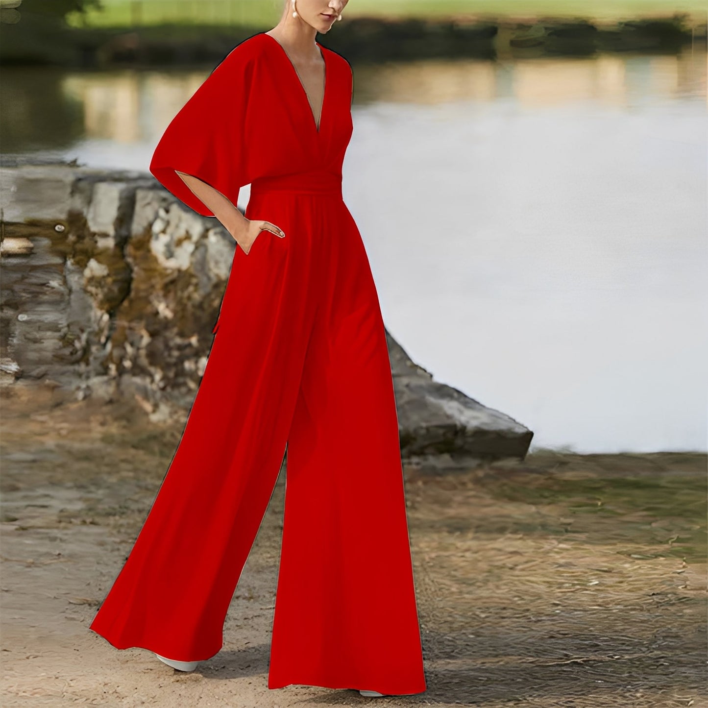 Sarah - Moderner Jumpsuit mit weiten Beinen für Damen