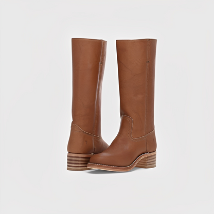 Lauryne - Damen hohe Lederstiefel mit Absatz