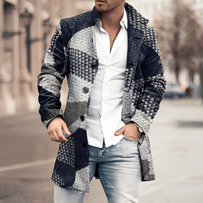 Louison - Langer eleganter Mantel mit Knöpfen für Herren