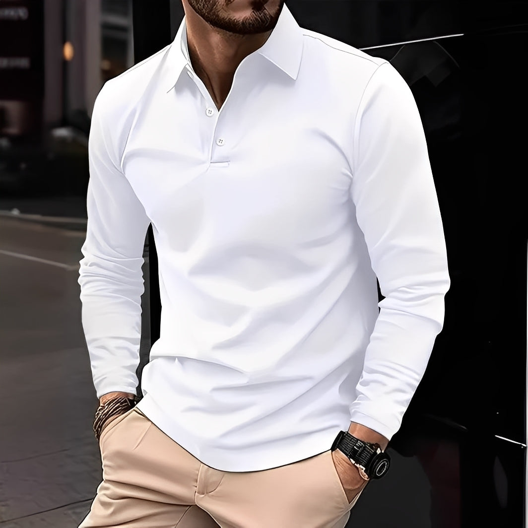 Stephen - Komfortables Langarm-Poloshirt für Herren