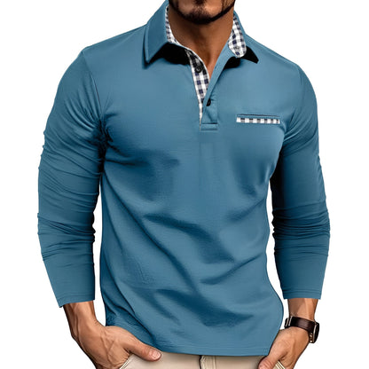Grover - Elegantes Langarm-Poloshirt für Männer