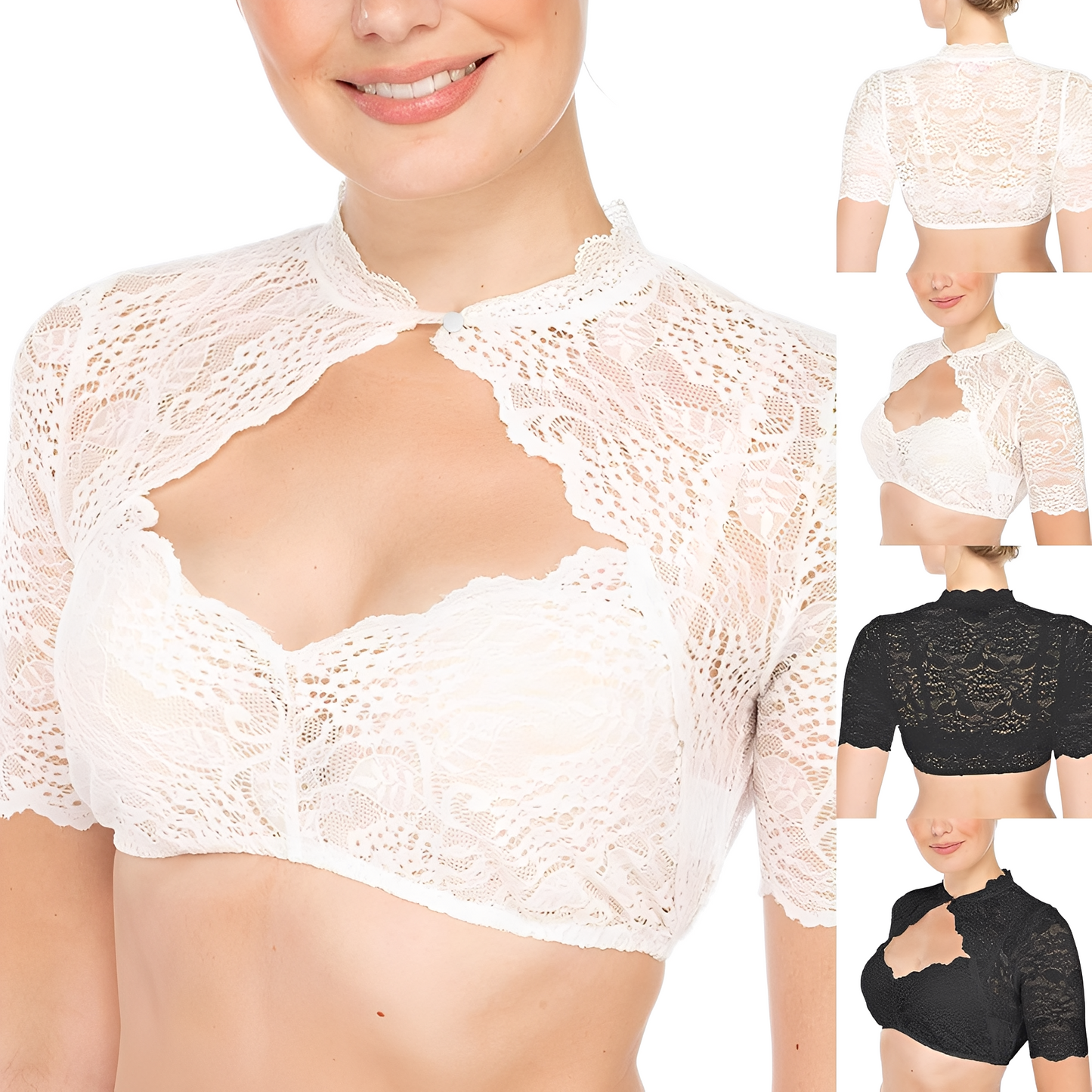 Daniella - Traditionelle Frauen-Oktoberfest-Bluse mit Spitze