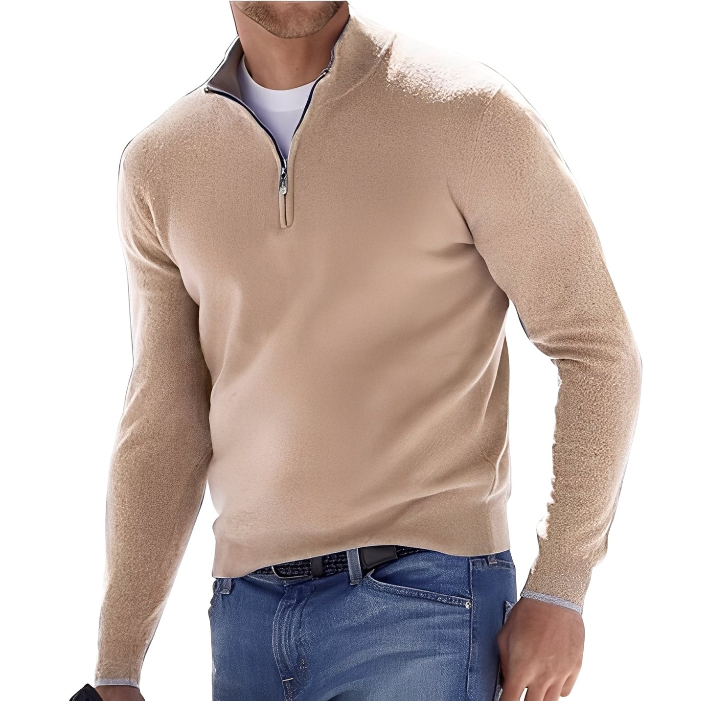 Ralph – Bequemer Herren-Kaschmirpullover mit Reißverschluss