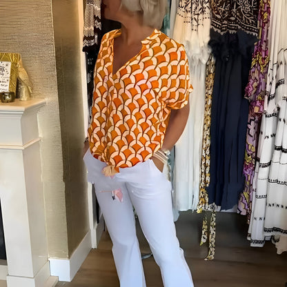 Leona - Elegantes Top mit Druck für Damen