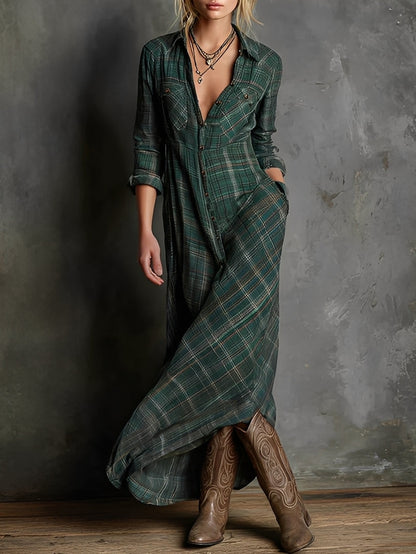 Émilien - Langes Kleid mit Karos für Frauen